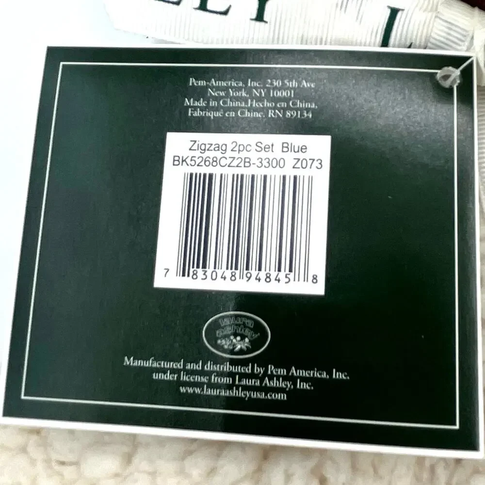 Laura Ashley ZigZag Sherpa Baby Blanket & Elephant Lovey 2-Piece Set NEW